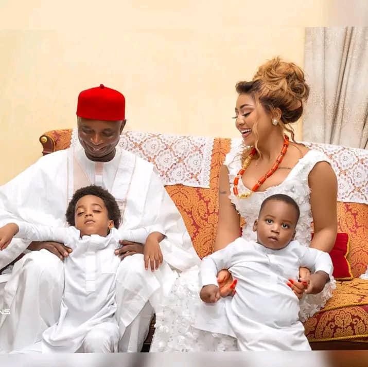 The actress shares two sons, Munir and Khalifa, with her estranged husband, Ned Nwoko.