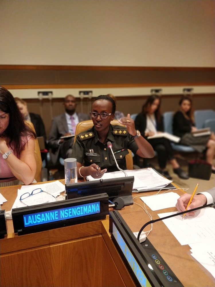 Peacekeeper in the Central African Republic (CAR), Captain Lausanne Nsengimana shared her experiences during the seminar