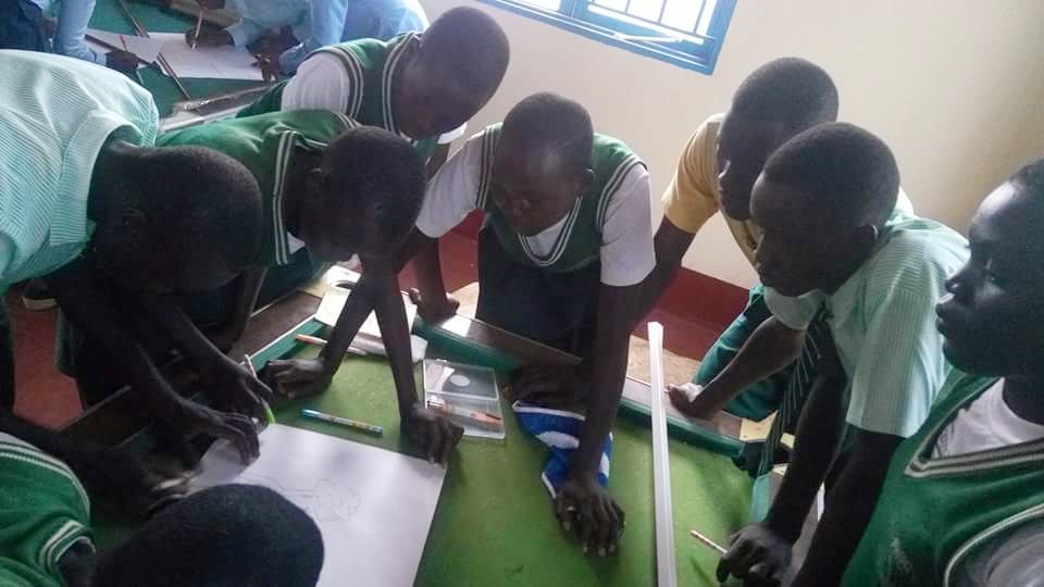 The students from Yei were painting together