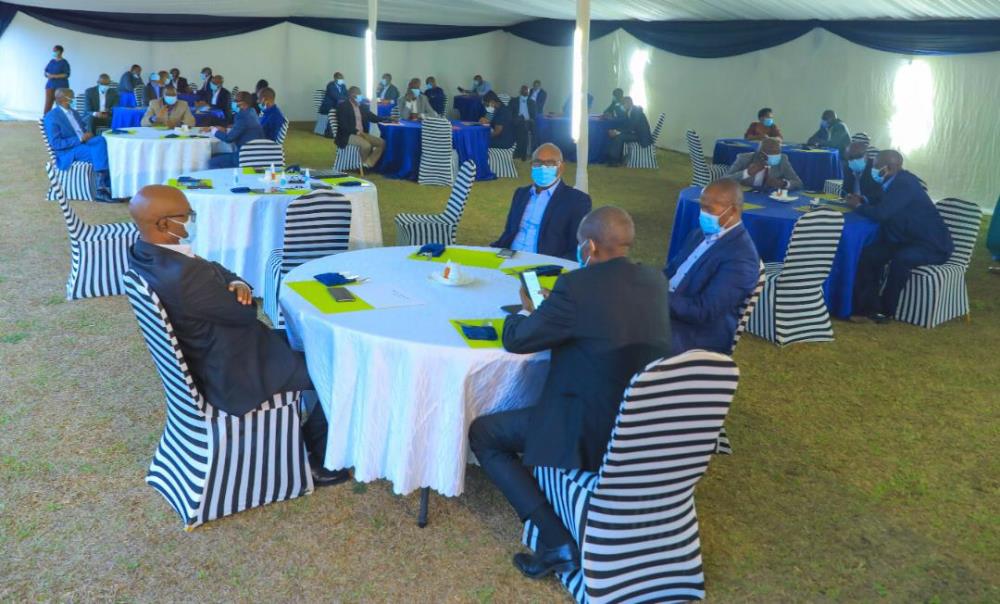 The send-off ceremony was held at the RNP General Headquarters in Kacyiru.  