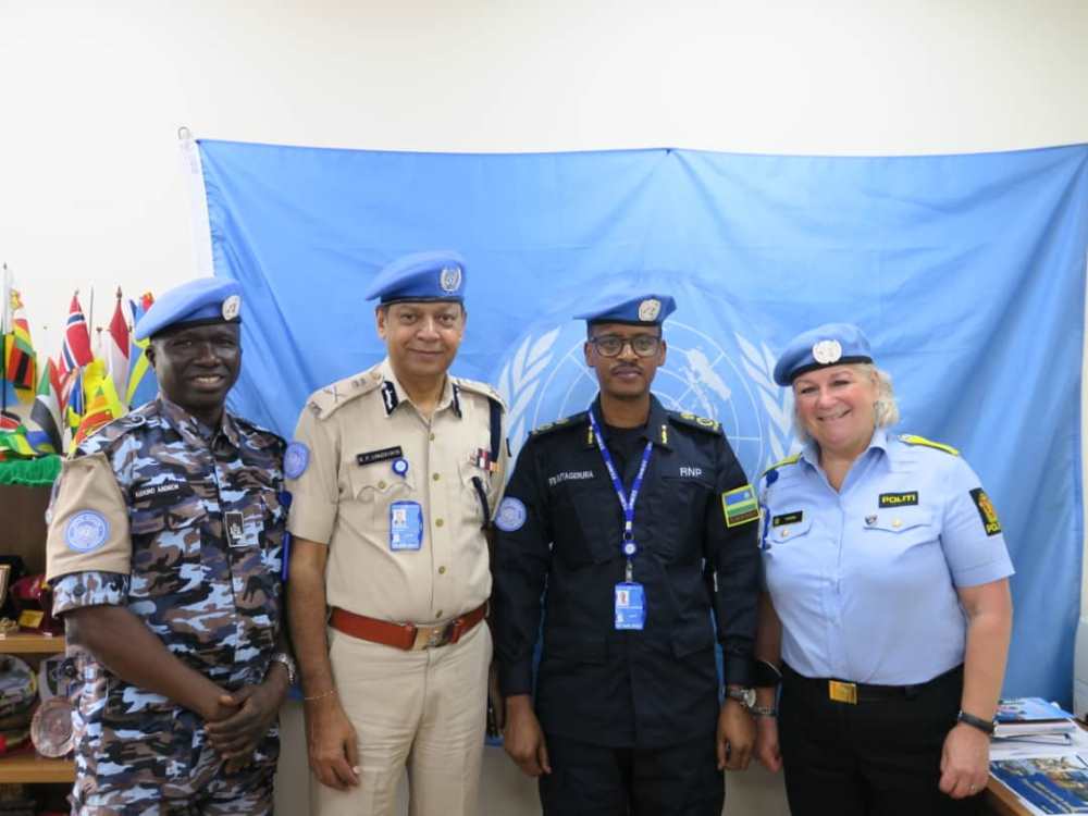 ACP Rutagerura (2nd from right) has takes over as UNMISS 'Chief of Operations'