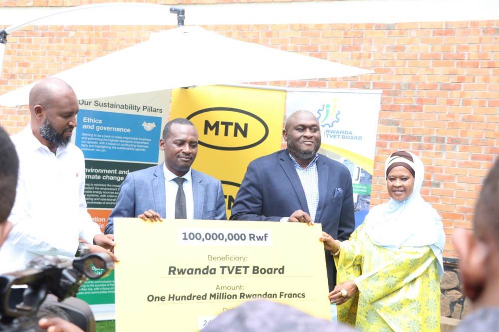 MTN Foundation provided Rwf 100,000,000 in 2021 to facilitate the infrastructure of computer labs in TVET schools across Rwanda.