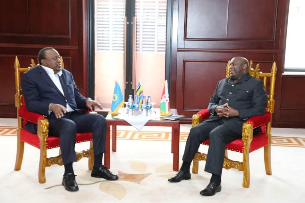 Uhuru Kenyatta met with President Ndayishimiye on Friday. 