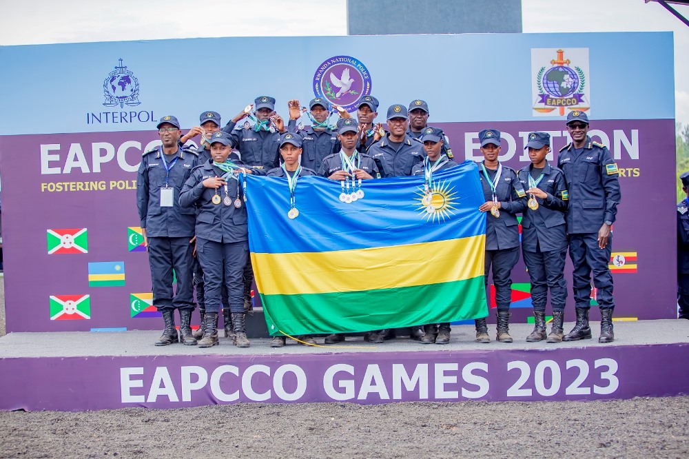 Rwanda won nine out of 13 sports disciplines to emerge the overall winner of the 4th edition of the Eastern Africa Police Chiefs Cooperation Organization (EAPCCO) Games, which concluded on Monday, March 27, 2023 in Kigali.