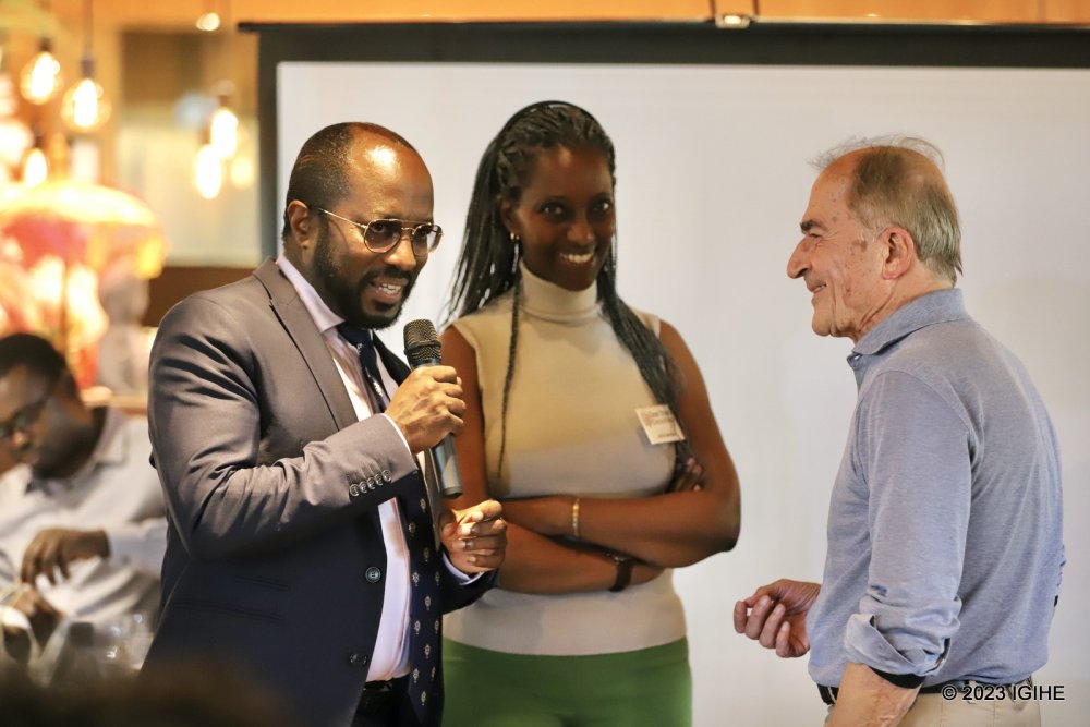 From left: The Founder and Managing Director of CTC, Janvier Nzamutuma; Deputy Managing Director of CTC, Alice Umulisa and Prof. Alain Ruttiens at the event. 