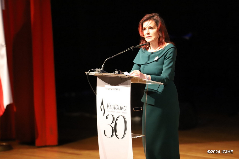 Hon. Gabriella Morawska, Senator ; Poland-Rwanda Parliamentary Group  Friendship vice presidentt also addressed mourners.  