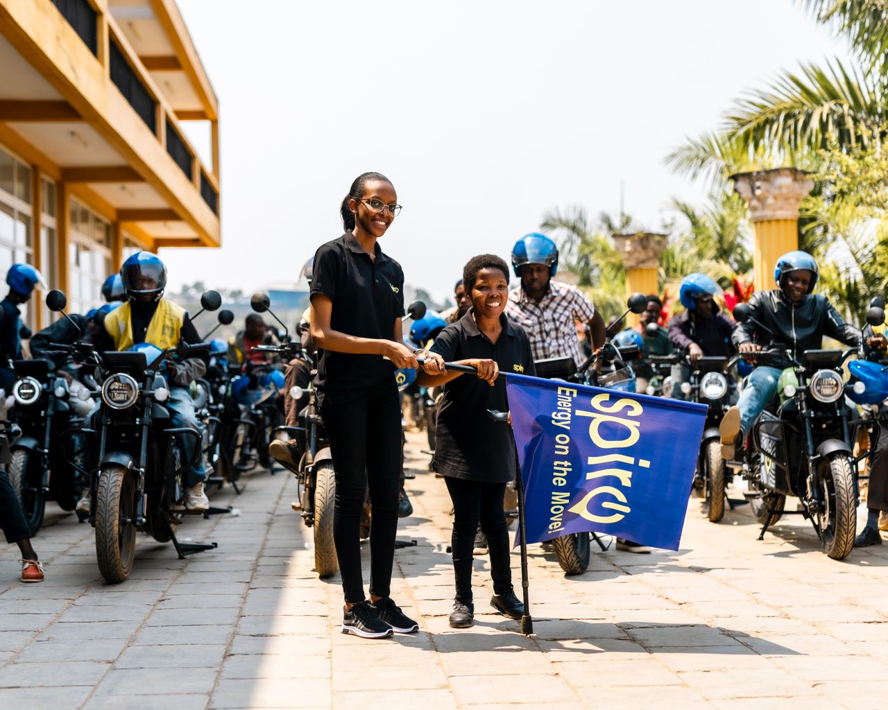 The flag-off was conducted by two of Spiro’s youngest staff members, Atete Benigne and Akimanimpaye Odile.