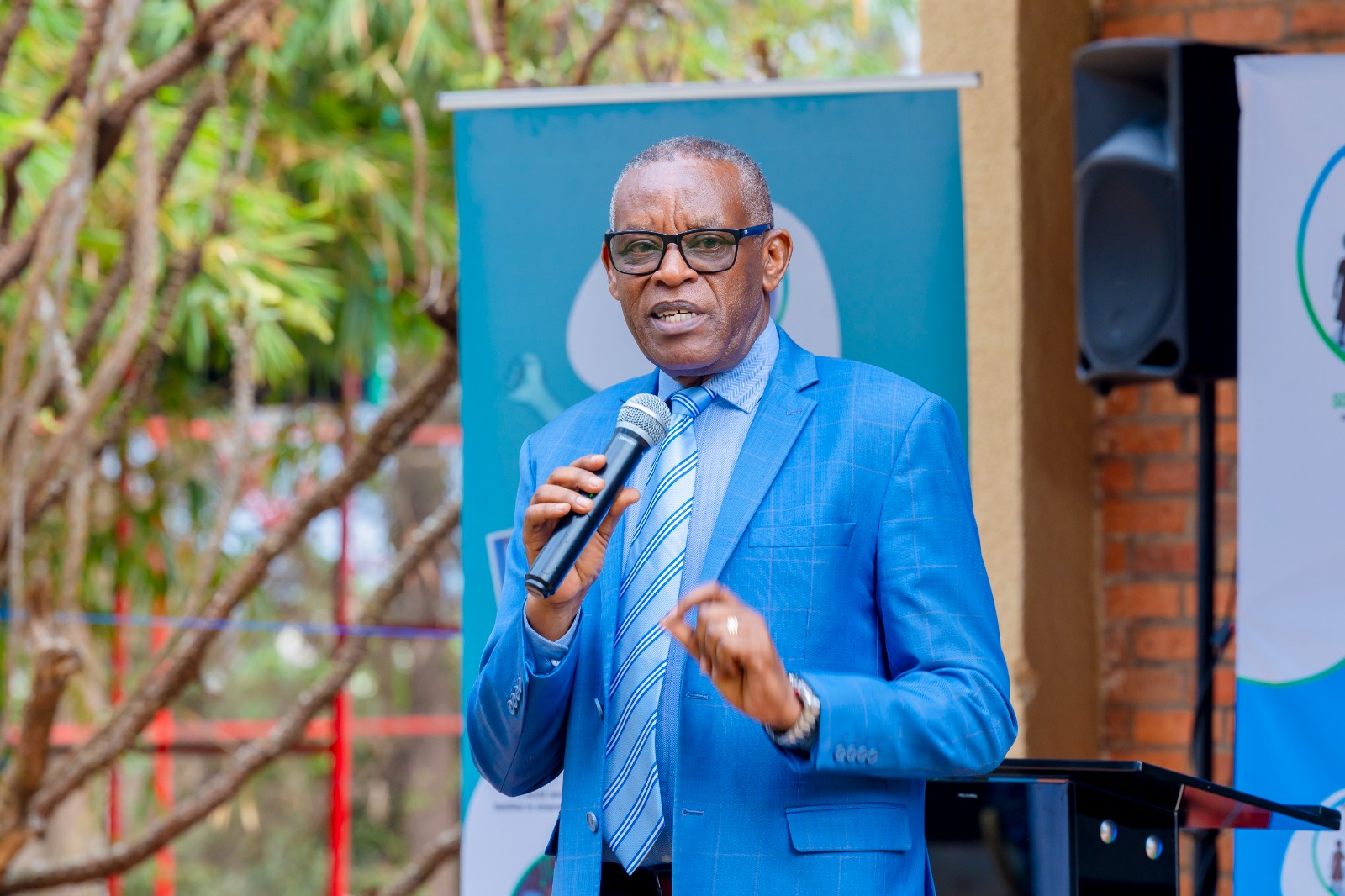 Jean Gakwaya, the Executive Secretary of SOLIDACT, makes his remarks during the launch of the foundation.