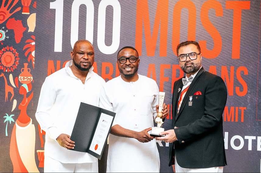 On August 4, 2024, Dr. Moses (center) was honoured as a keynote speaker at the 100 Most Notable Icons event held in Kigali and rewarded as International Business and Property Developer of the Year