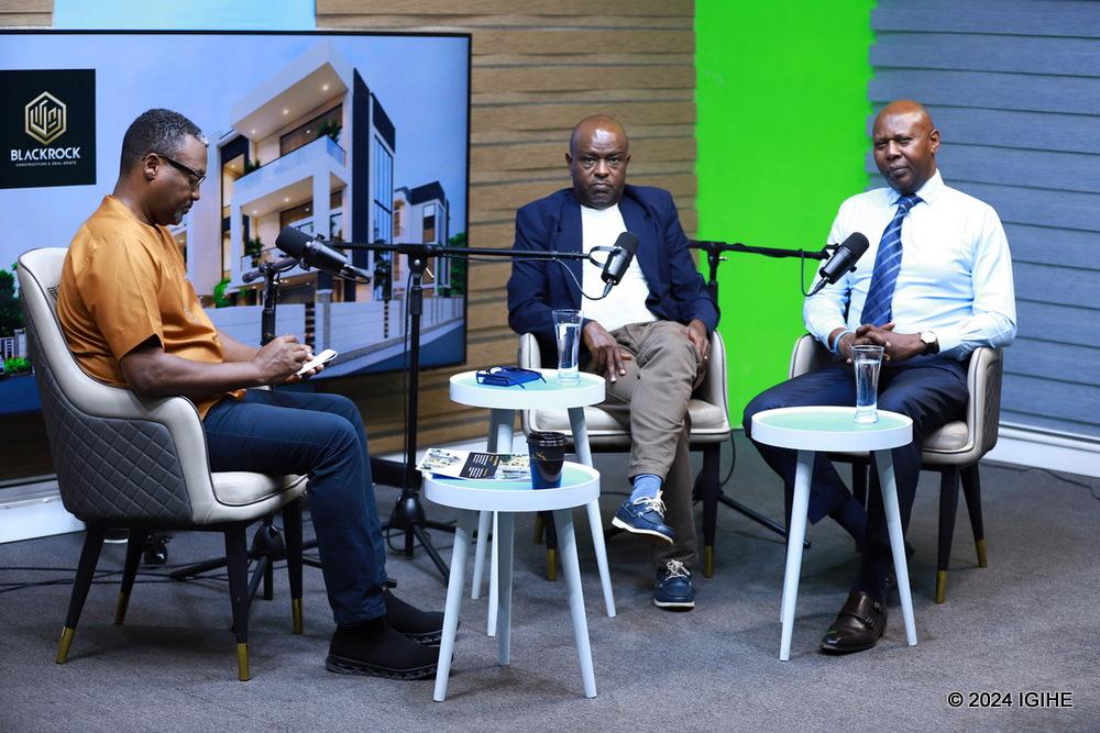 Manzi and Mugabo during an interview with a journalist. 