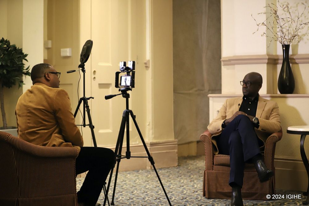 Amb. Johnston Busingye during an interview with IGIHE.