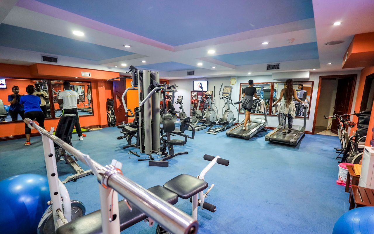 A gym facility at the Grand Legacy Hotel.