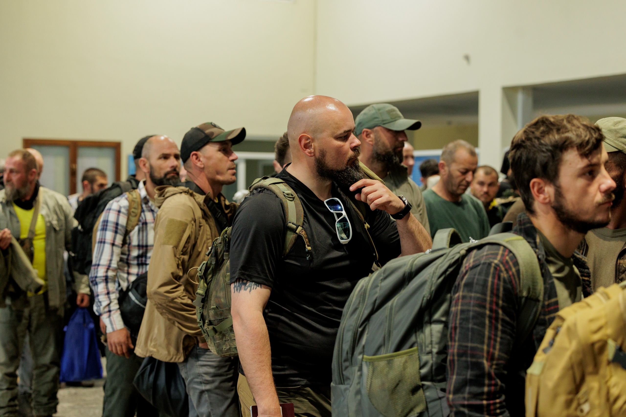 The mercenaries were granted safe passage through Rwanda to return home from Goma on Wednesday.