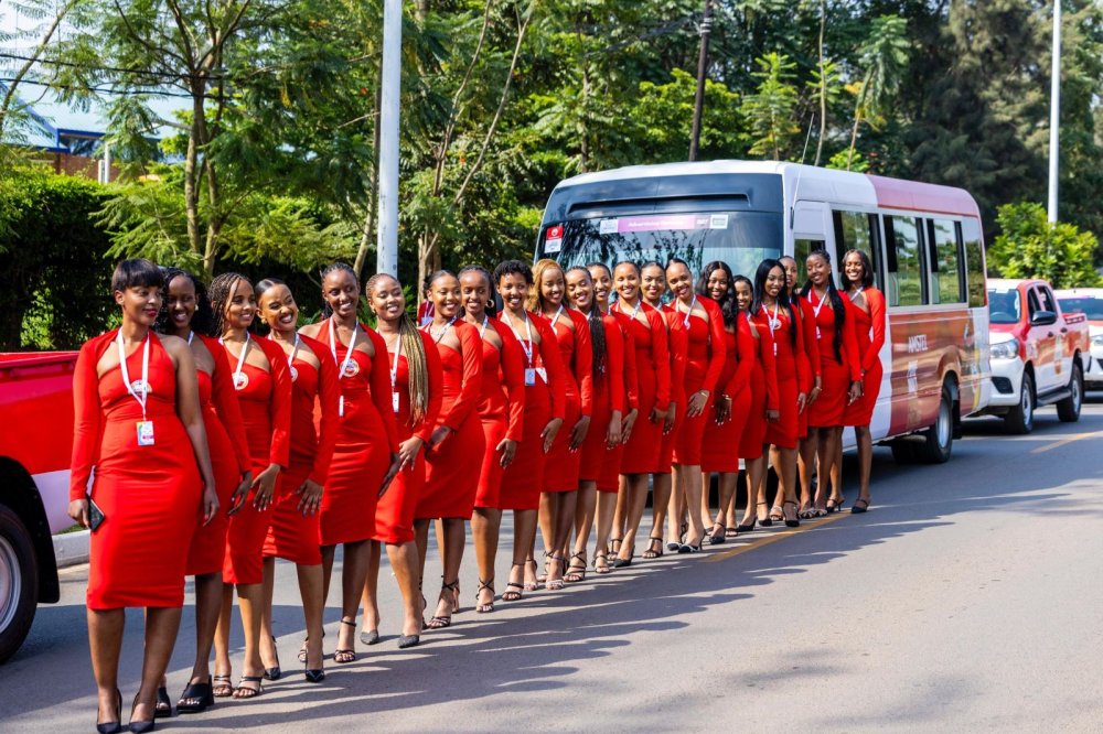 Bralirwa's brand ambassadors during Tour du Rwanda 2025 posing for photo on Day 1.