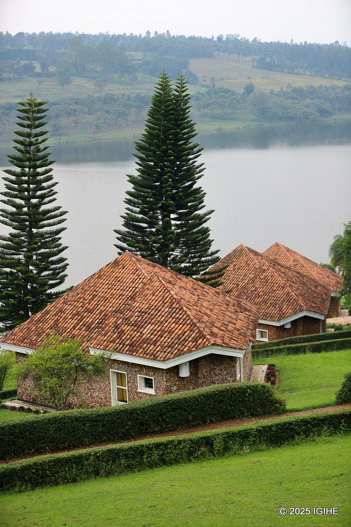 The resort features 63 rooms and is beautifully positioned along the shores of Lake Muhazi.