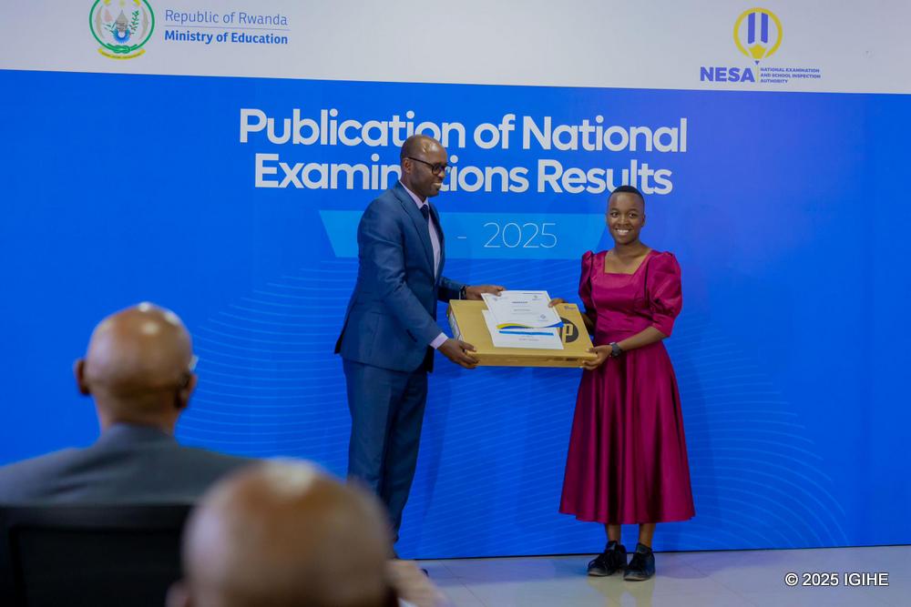 Ineza Flora Elyse, who scored 97.89%, studied at Hope Haven School in Gasabo District.