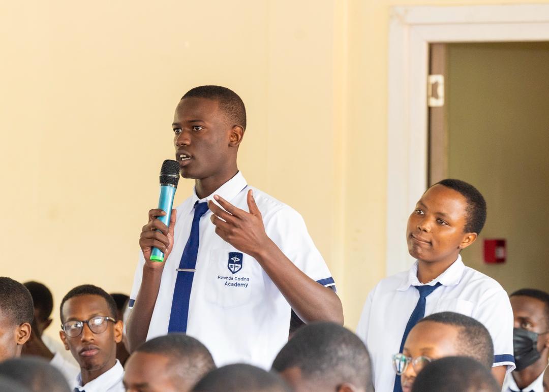 Students at the Rwanda Coding Academy had the opportunity to engage directly with experts during RSA’s student outreach campaign.