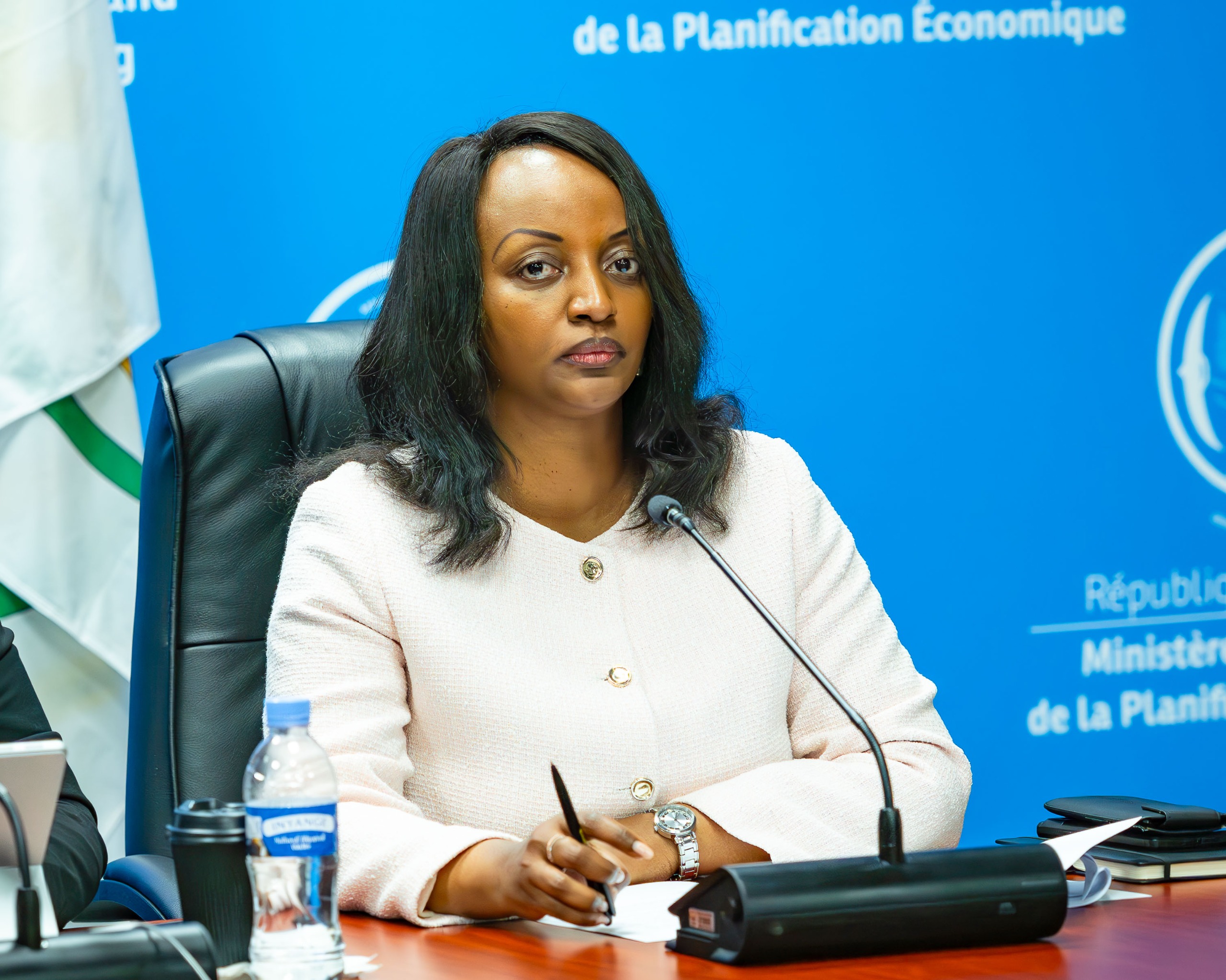 National Bank of Rwanda Soraya Munyana Hakuziyaremye attended the press conference held at the Ministry of Finance and Economic Planning.