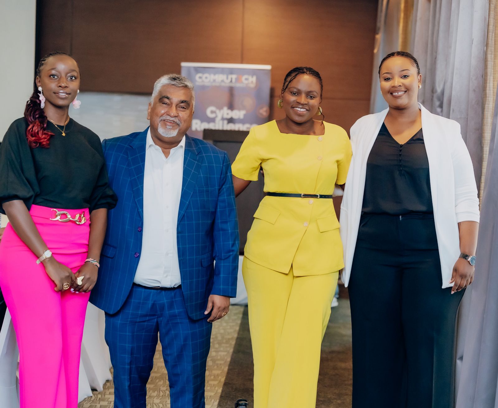From left: Susan Ngure, Sachin Jadhav, Noel Cynthia Anyango, and Gasasira Uwera – Computech team.