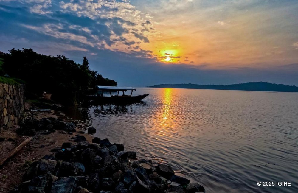 The beauty of the sunset over Lake Kivu.