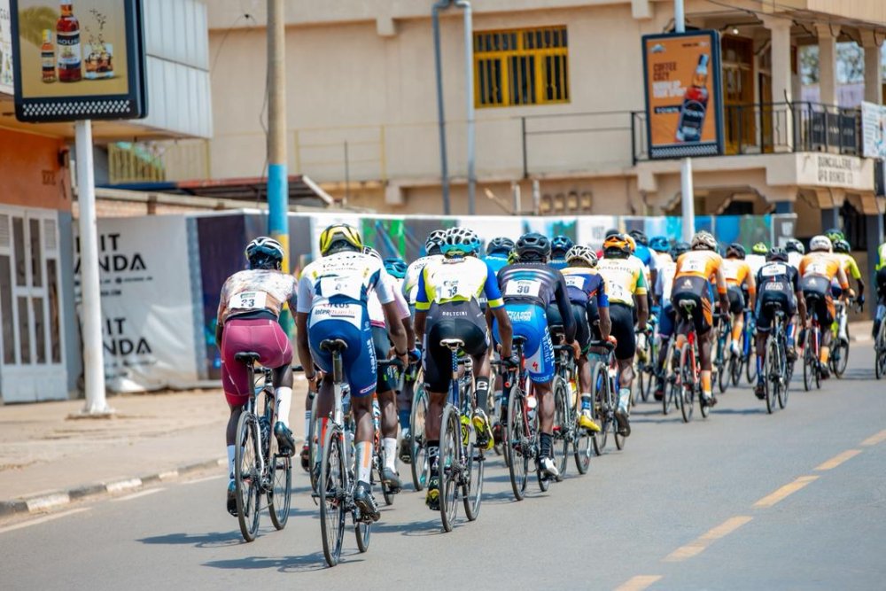 Except for a few leading the race, most riders rode together in a peloton.