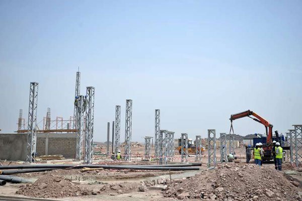 Construction goes on for the Lake Turkana Wind Power substation project in Laisamis, Marsabit on January 28, 2016.