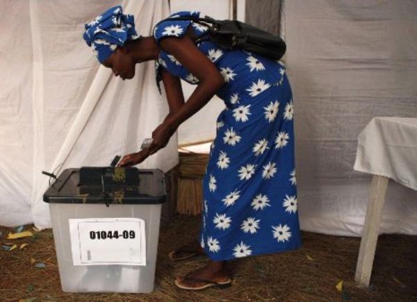 A voter in Rwanda