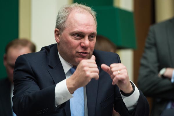 US Republican Representative from Louisiana Steve Scalise attending a House Energy and Commerce Committee markup meeting for the new healthcare law to replace the Affordable Care Act (ACA), also known as Obamacare on March 08, 2017.