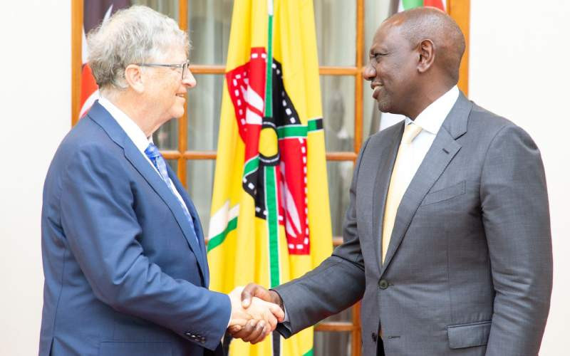 A past photo of President William Ruto when he hosted American businessman Bill Gates at State House Nairobi on November 15, 2022.