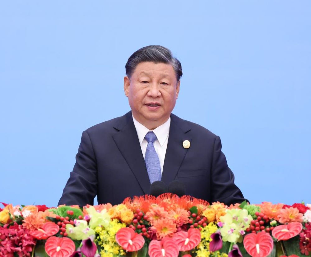 Xi Jinping attends the opening ceremony of the third Belt and Road Forum for International Cooperation and delivers a keynote speech titled "Building an Open, Inclusive and Interconnected World For Common Development" at the Great Hall of the People in Beijing, capital of China, Oct. 18, 2023. (Xinhua/Wang Ye)