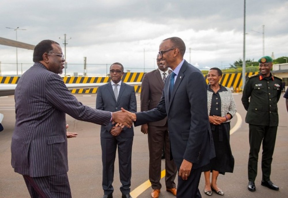 President Hage Gottfried Geingob of Namibia has begun state visit to Rwanda with Namibia First Lady, Monica Geingob 