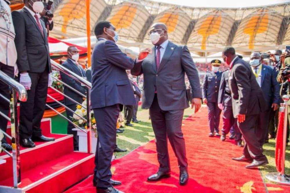 Felix Tshisekedi Tshilombo, President of the Democratic Republic of Congo congratulating the new President of Zambia.