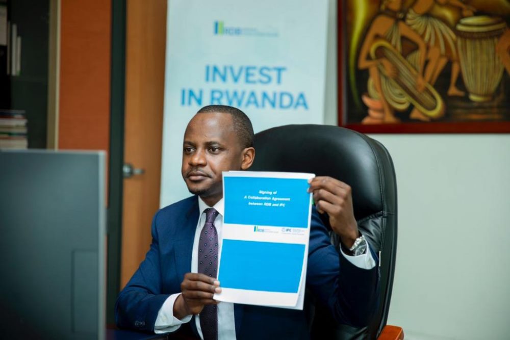 Zephanie Niyonkuru, the Deputy CEO of RDB after signing agreement with IFC. 