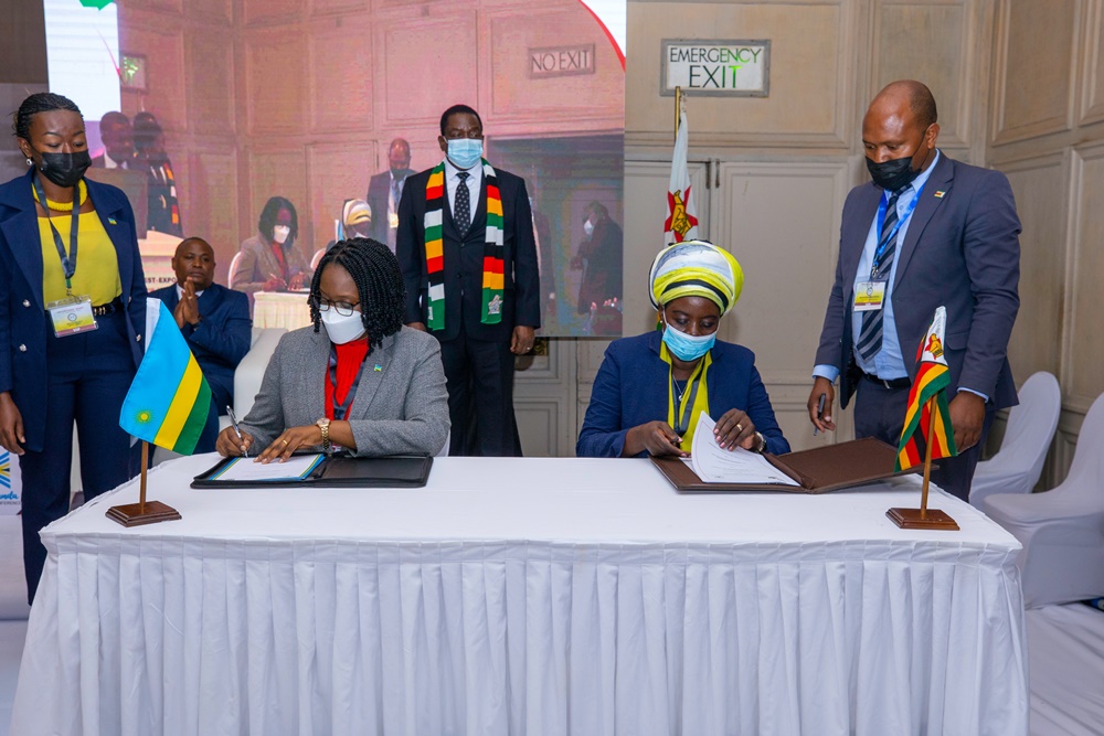 Dr. Emmerson D. Mnangagwa, the President of Zimbabwe also witnessed the signing of three bilateral agreements.