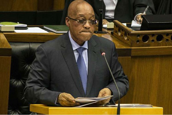 South African President Jacob Zuma answers questions in Parliament on March 17, 2016. His nephew Clive Khulubuse Zuma and Mr John Addo Kufuor, son of Ghana’s former President John Agyekum Kufuor were among African figures named in the Panama Papers trove of leaked tax documents.