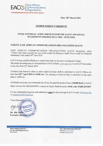 TENDER NOTICE No. 002/2024/25